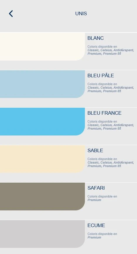 Vzorník jednobarevných fólií Unis Desjoyaux